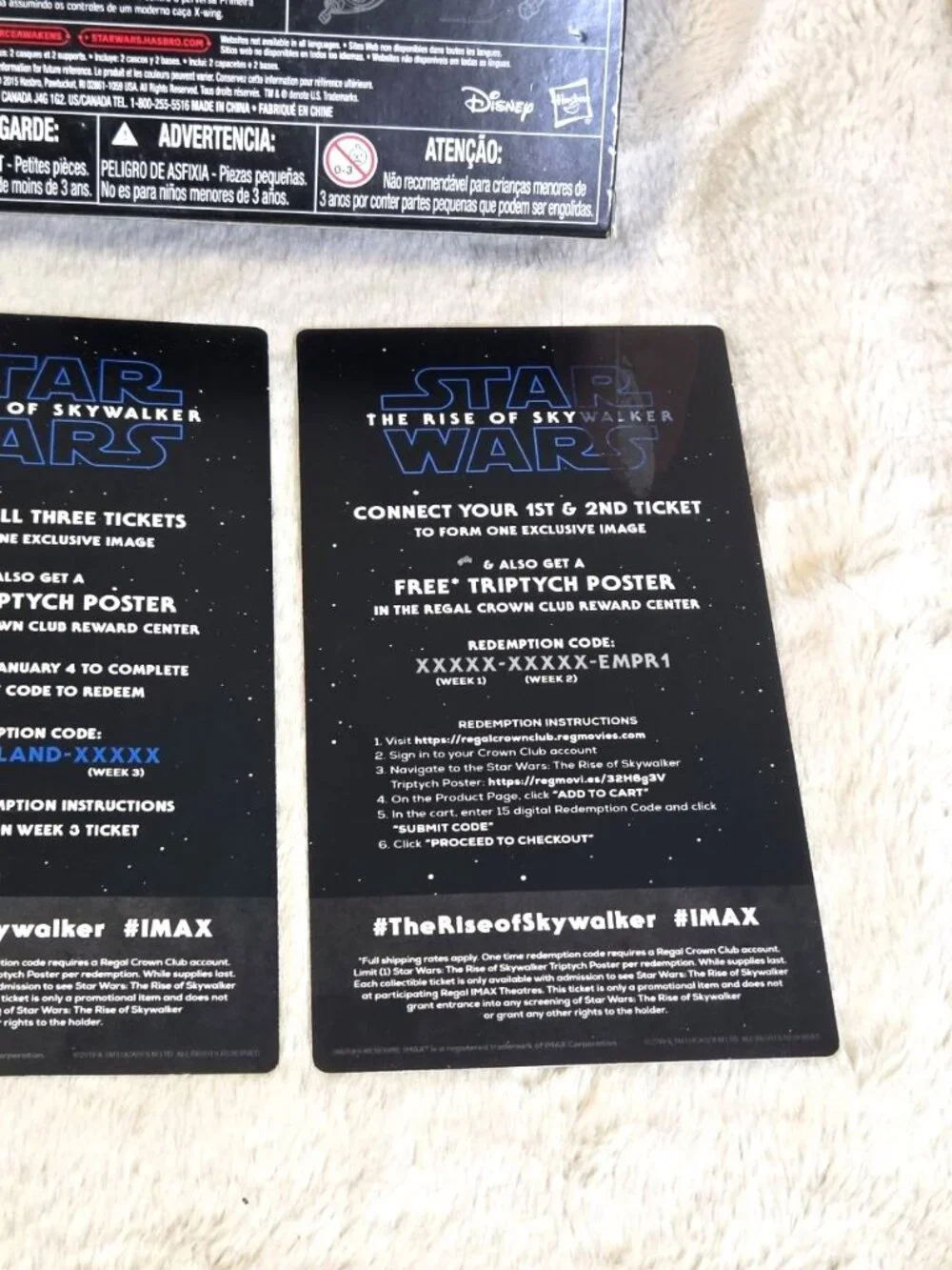 Star Wars Black Series Helmets - Poe & Kylo Ren - & 2 Collectible Movie Tickets